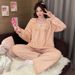 Fat pajamas women in autumn and winter, long sleeved pants, plus size 230 pounds, fat mm, home clothes for outdoor wear_voghion.com