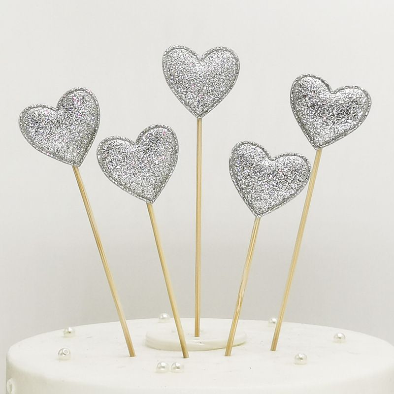 Decorazione Set da 5 pezzi di amore stella pentagramma polvere scintillante torta di compleanno festa plug-in accessori da forno_voghion.com