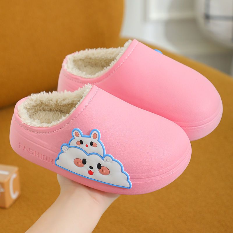 Children's cotton slippers, waterproond anti slip in autumn winter, suitable for adults, princesses, girls, cartoon_voghion.com