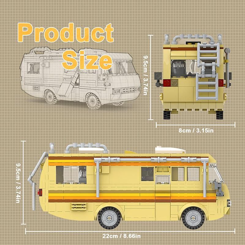360PCS Break Bad RV Building Kit, Creative Van House Camper Toys Building Blocks,DIY Building Set Toy For Kids Adults_voghion.com