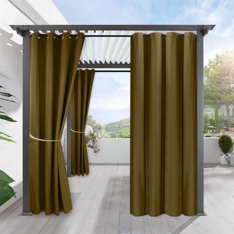 Prémiové nepromokavé lněné závěsy - UV ochrana a opalovací krém na venkovní balkon (odolná látka)_voghion.com
