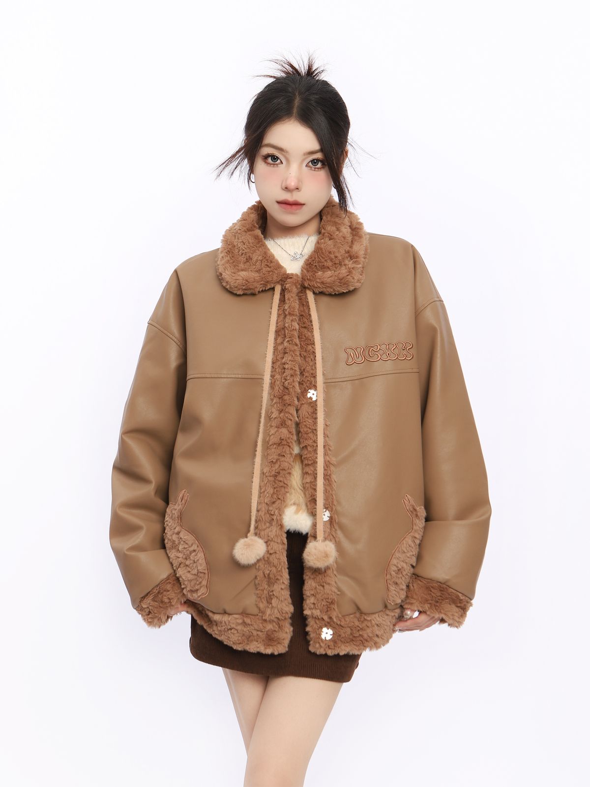 Cappotto di pelliccia da donna BIGGOLD in lana di agnello, reversibile, in pelle di pecora, in cotone, ispessito, per autunno e inverno_voghion.com