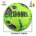 Pallone da basket in gomma n. 7 - Verde neon con logo V nero e macchie viola/nere, resistente, per allenamento indoor e outdoor_voghion.com