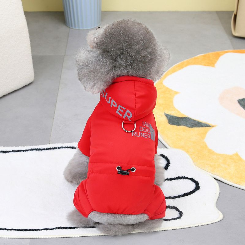 Pet dog clothing, legged reflective coat, pet clothing for autumn and winter, new 23 sport four leg cotton coat_voghion.com