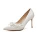 6681-27 Escarpins élégants de style français en satin blanc ornés de strass, style Xiuhe, chaussures de mariage réversibles à fleurs pour banquet_voghion.com