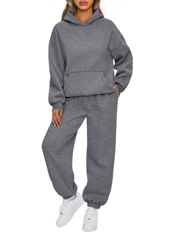 2-teiliges Damen-Set aus Kapuzenpullover, Sweatshirt und Jogginghose – weiche, mit Fleece gefütterte Loungewear für lässigen Komfort, fürs Fitnessstudio, auf Reisen und zu Hause_voghion.com