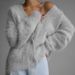 Women's Clothing Autumn And Winter Mink V Neck Knitted Sweater For Women New Loose Solid Color Cardigan Female Coat_voghion.com
