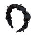 Women's handload antibody style black crystal bow satin pleated headband with small face and high head_voghion.com
