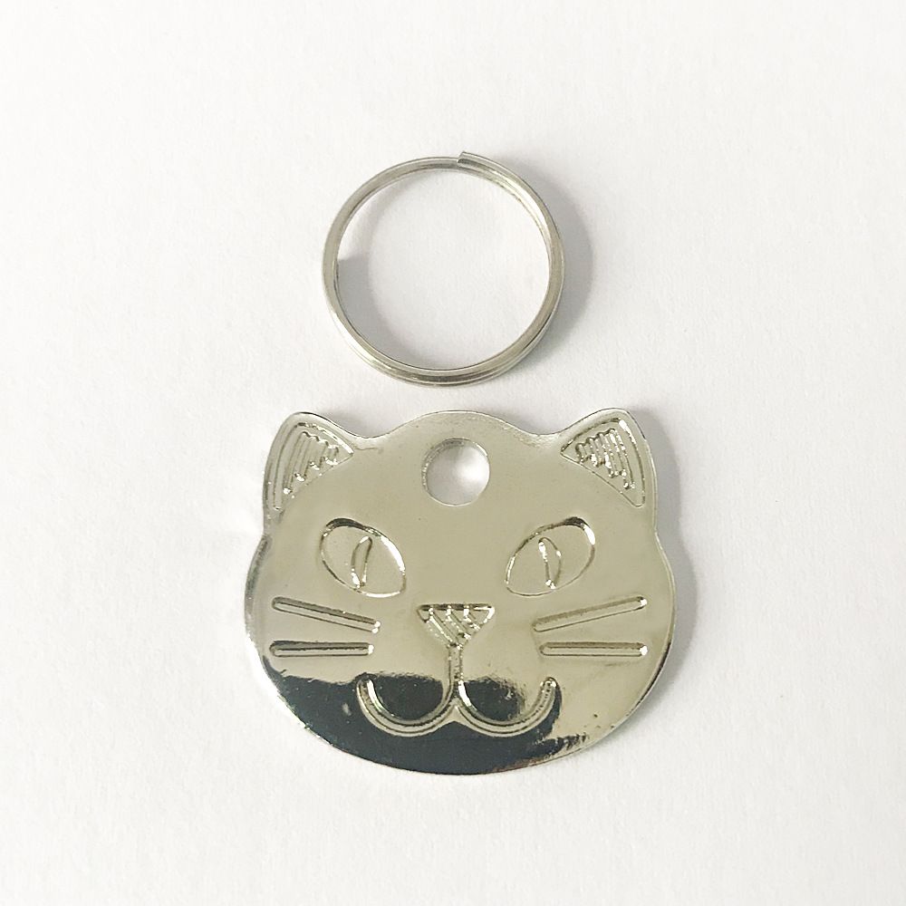 Heißer Verkauf liefert Haustier Tag Metall Katze Form Kragen Anhänger Anti-Lost ID_voghion.com
