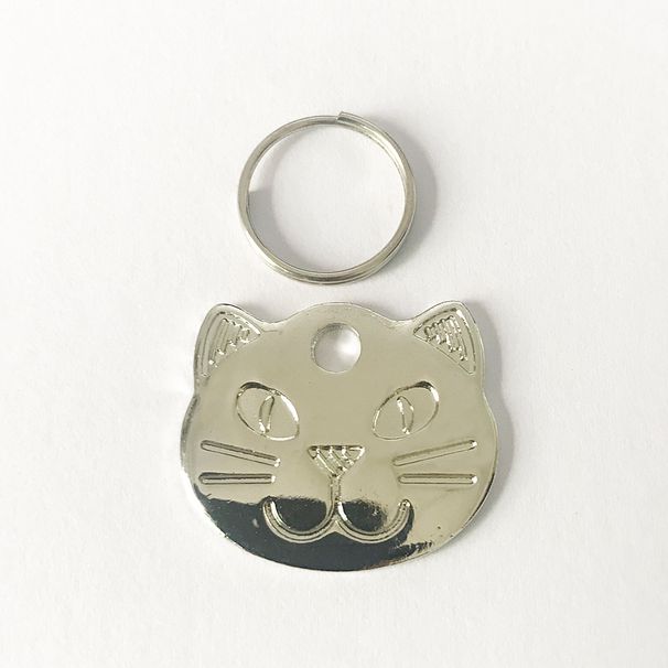 Heißer Verkauf liefert Haustier Tag Metall Katze Form Kragen Anhänger Anti-Lost ID_voghion.com