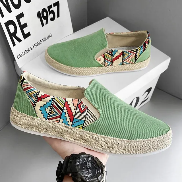 2022 New Men Sneakers Casual Summer Low-top Corduroy Fisherman's Lazy Slip-on Cloth Trendy Men's Shoes_voghion.com