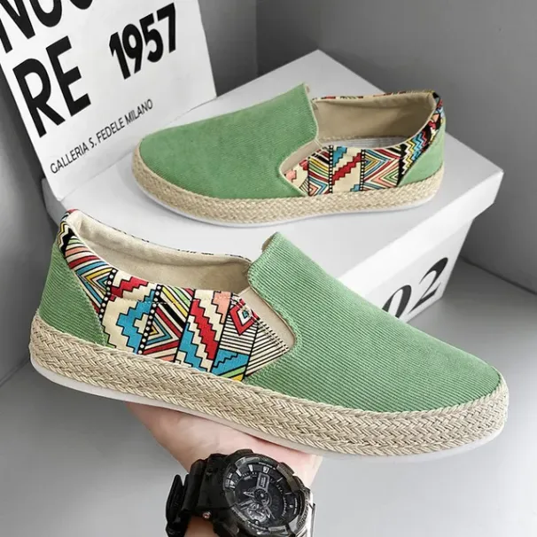 2022 New Men Sneakers Casual Summer Low-top Corduroy Fisherman's Lazy Slip-on Cloth Trendy Men's Shoes_voghion.com