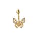 Piercing per ombelico a farfalla con diamanti - Piercing per il corpo in stile europeo, piercing alla moda e ipoallergenico_voghion.com
