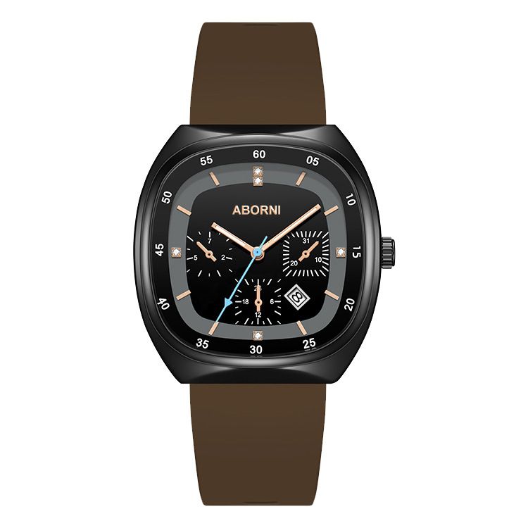 Elegant Women's Quartz Watch With Date Function & Silicone Strap - Stylish Square Dial, Luminous Hands, 30M Water Resistance_voghion.com