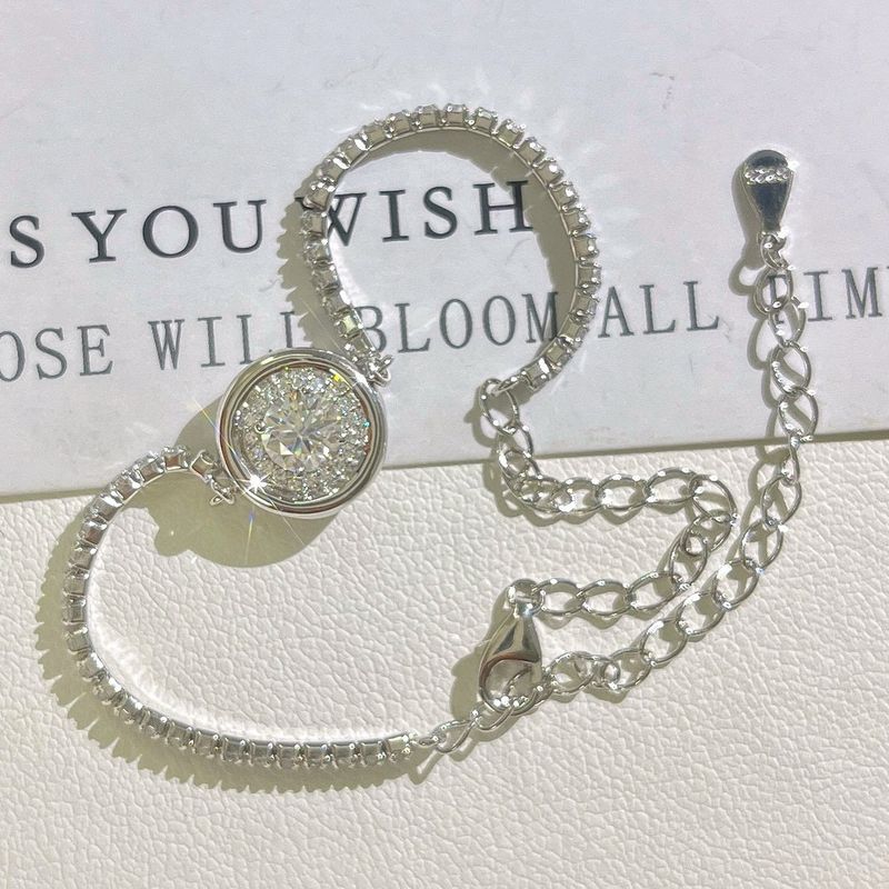 Bracciale unisex in argento placcato oro con moissanite a stella magica belga, singolo, a bolla cubana_voghion.com