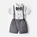 Kinderkleidung Sommer Jungen Kurzarm Overall Anzug Baumwolle weißes Hemd Geburtstagsleistung Kleidung Kinderkleidung_voghion.com