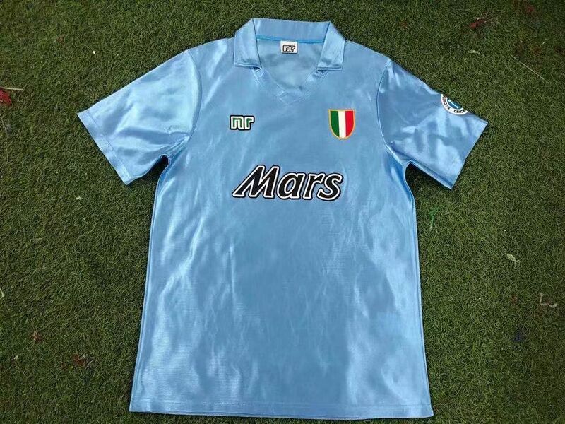 Adult football jersey Napoli Retro Home Soccer Jersey 1990 91 Adult football jersey_voghion.com