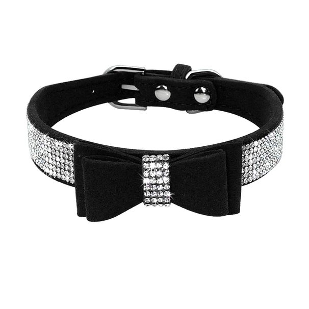 Beirui Leather Suede Collar With Rhinestones For Dogs By PawParty Store_voghion.com