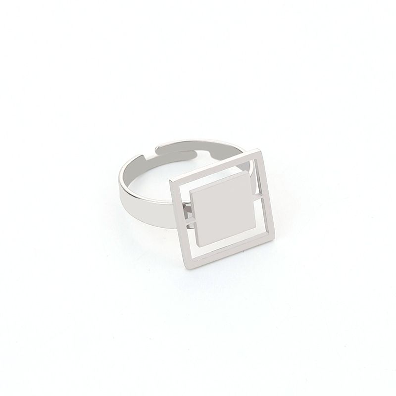 Titanium Steel Geometric Hollow Square Earrings Ring Cuban Necklace Bracelet Niche Design Sense Non-Fading Jewelry Set_voghion.com