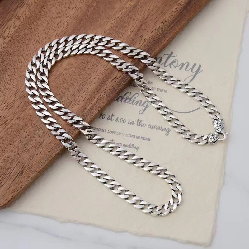 Nuova collana Vajra Smooth S in argento puro, personalizzata, stile semplice e raffinato, moda maschile, catena cubana_voghion.com