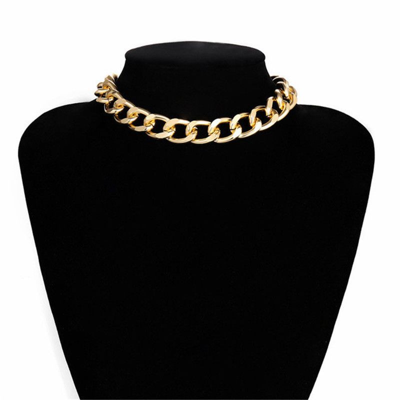 Collana cubana spessa con personalità alla moda, girocollo punk unisex hip hop, catena per clavicola_voghion.com
