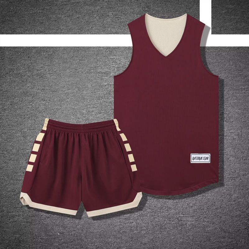 Oboustranný basketbalový dres s pánským potiskem, oboustranný soutěžní dres pro dospělé, profesionální rychleschnoucí letní dres_voghion.com