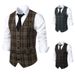 Medeltida vintageväst för män för män avslappnad slimmad västväst_voghion.com