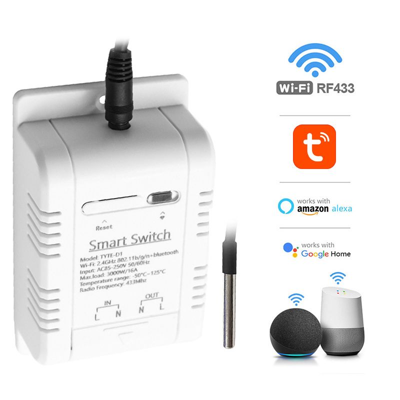 eWEk/Tuya WiFi Smart Temperature Switch 16A 3000W With Energy Consumption Monitoring Thermostat For Alexa Google Home_voghion.com