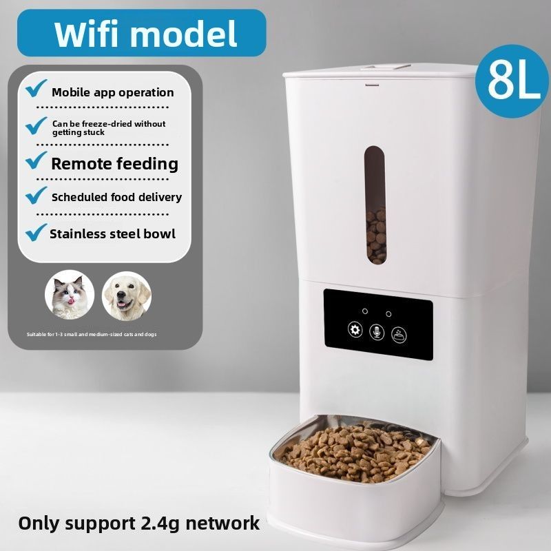 2-in-1 Smart Pet Automatic Feeder And Water Dispenser With Timer For Remote Feeding_voghion.com