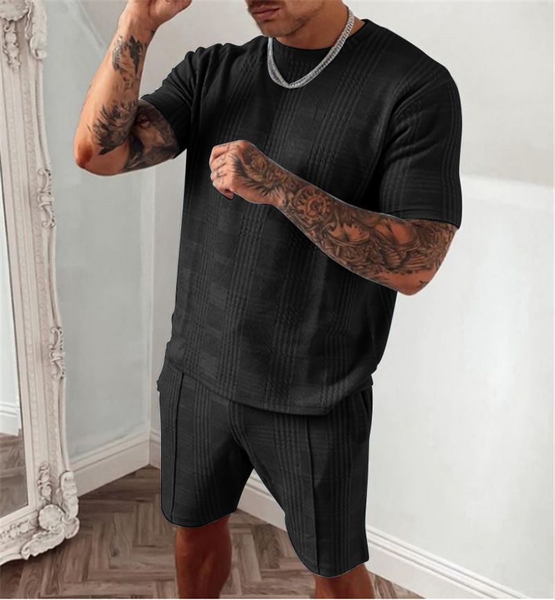 [UrbanPulse] Herren Sport Shorts Set - Trendy Zweiteiler | Vom Fitnessstudio auf die Straße_voghion.com