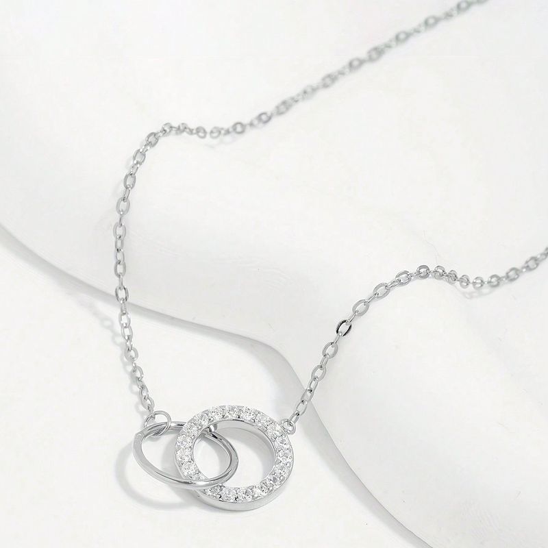 Cavigliera in argento puro di alta qualità per donna, stile minimalista, rotonda, con incastro, gioielli per piedi di alta qualità_voghion.com