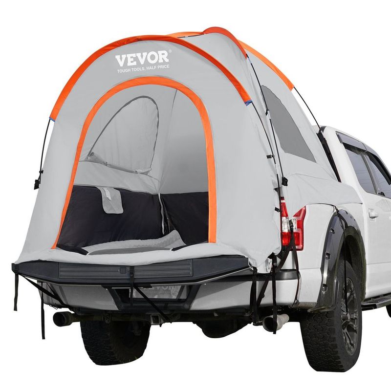 Truck Bed Tent, 5.5'-6' Pickup Truck Tent With Rain Layer And Carry Bag, Waterproof PU2000mm Double Layer Truck Tent For Camping, Accommodate 2-3 P_voghion.com