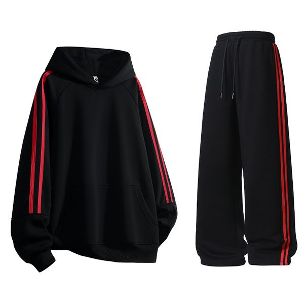 Lässiges Herren-Set aus Kapuzenpullover und Jogginghose, leichtes zweiteiliges Sportoutfit für Frühling und Herbst_voghion.com