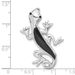 Sterling Silver Polished Enameled Gecko Chain Slide Pendant_voghion.com