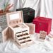 Large capacity five layer leather makeup box, multi-layer jewelry storage box_voghion.com