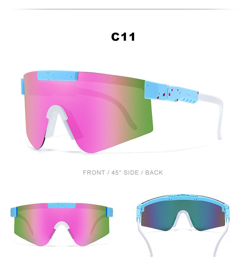 Okulary rowerowe, okulary rowerowe, duże oprawki, kolorowe okulary przeciwsłoneczne galwanizowane, okulary sportowe._voghion.com