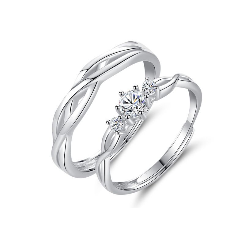 Sterling Silber Paar Ring Nischendesign Kreuzring Männer Frauen offener Ring Schmuck Festival Geschenk Gravur_voghion.com