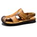 Genuine Leather Sandals For Men, New Summer Breathable Cowhide Sole, Closed Toe Beach Shoes, Men's Outdoor Dual-use_voghion.com