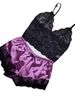 Spitzen-Dessous-Set – Sexy transparenter Netz-BH und Höschen mit Strumpfgürtel, Nachtwäsche für Rollenspiele für sinnliche Romantik_voghion.com
