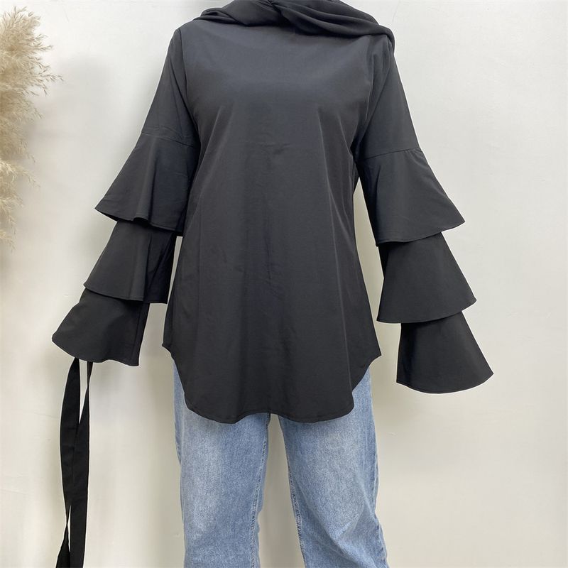 New real-shot Middle Eastern women's robes loose Middle Eastern Turkish dresses ready-made large size tops_voghion.com
