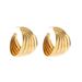 Jewelry Metal Shell Ocean Style Niche Versatile Minimalist Striped Stud Earrings For Women_voghion.com