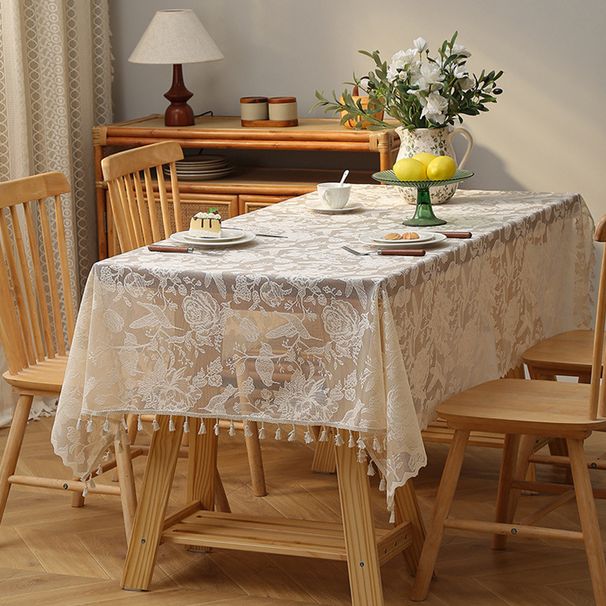 Bohemian Lace Tablecloth Set Of 1-2PCS Polyester Rectangular Table Cover 140x220cm 150x300cm - Non-Slip Heat-Resistant For Dining Kitchen Cafe_voghion.com