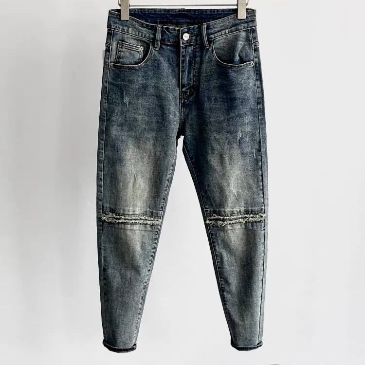 Vêtements pour hommes Printemps et Automne Jeans Marque de mode masculine Pantalons rétro amples grande taille Pantalons droits délavés Pantalons d'automne pour hommes_voghion.com