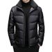 Men’s Winter Shearling Leather Jacket – Thickened Down Coat With Relaxed Fit (Black/Gray, M-4XL, Windproof & Wrinkle-Free)_voghion.com