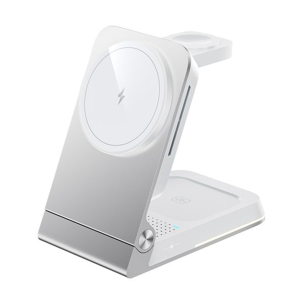 Cross Border Ny produkt Metallvikbar magnetisk tre-i-ett trådlös laddare Lämplig för mobiltelefonhållare Trådlös laddning_voghion.com
