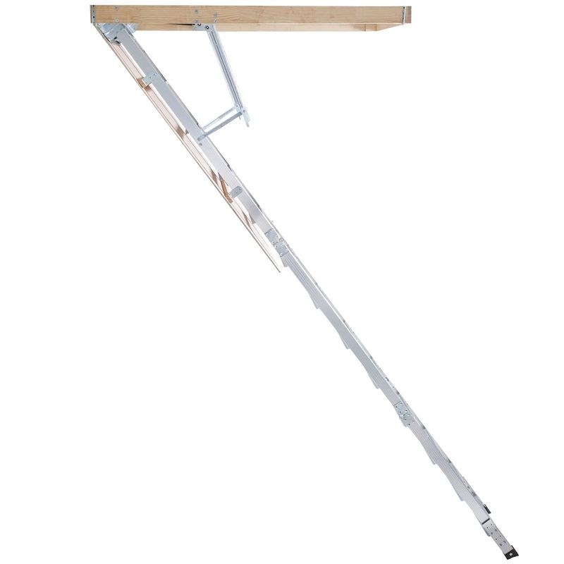 VEVOR Attic Ladder Foldable, 350-pound Capacity, 22.5" X 63", Multi-Purpose Aluminium Extension, Lightweight And Portable, Fits 9.5'-12' Ceiling Heights, Convenient Access To Your Attic Standard_voghion.com