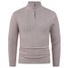 Stylischer Herren-Strickpullover mit halbem Reißverschluss – Atmungsaktiver und bequemer Pullover für die Freizeit und das Büro (Grau, Schwarz, Khaki, Kaffee)_voghion.com