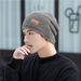 Autumn Winter New Men's Striped Knitted Wool Headband with Plush and Warm Outdoor Cycling Pullover Hat_voghion.com