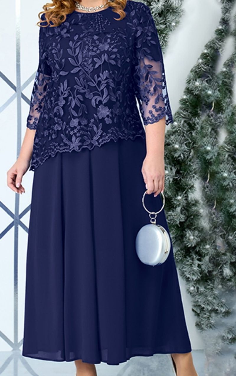 New Women's Dress with Embroidered Lace Fit Cocktail Plus size Dresses for Spring and Summer Seasons_voghion.com