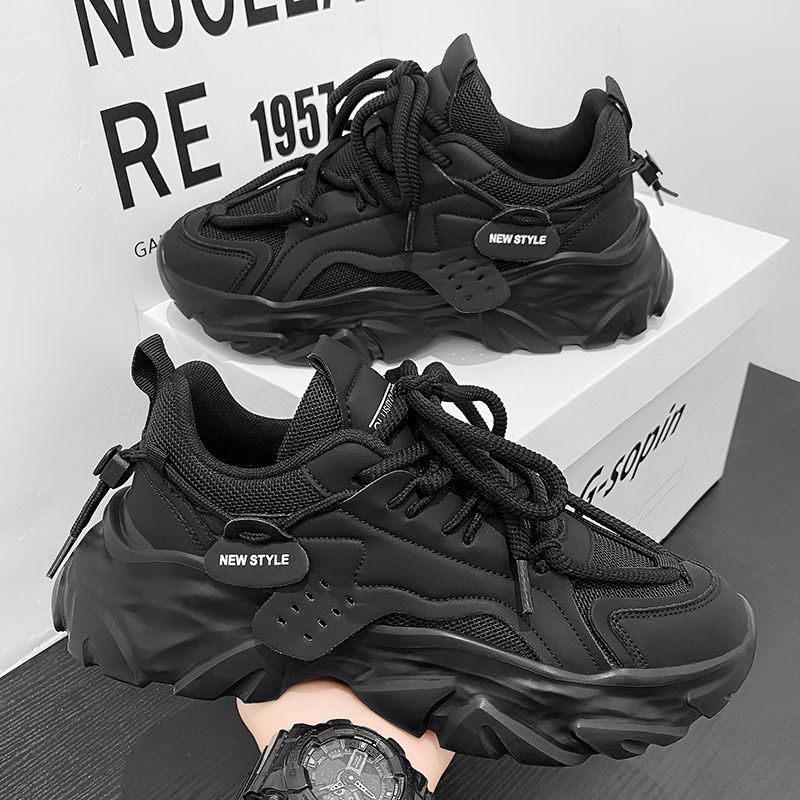 Sommer Neue Atmungsaktive Mesh Koreanische Ausgabe Trendy Vielseitig Dicke Sohle Sport Casual Papa Schuhe_voghion.com